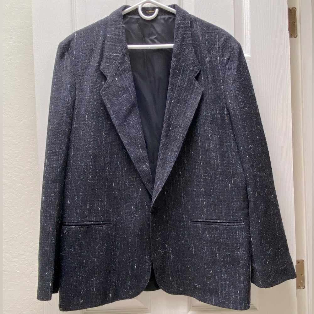 COTLER | Vintage Sports Coat Charcoal Gray Wool Blend Jacket Size 40 - Picture 3 of 11